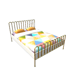 Art Deco Bed- Gold and White V1
