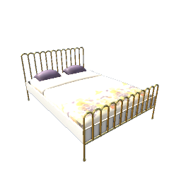 Art Deco Bed- Gold and White V2