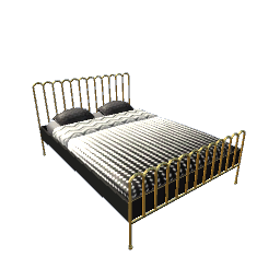 Art Deco Bed- Gold and Black V4