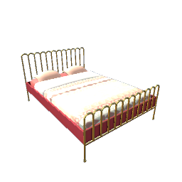 Art Deco Bed- Gold and Pink V1