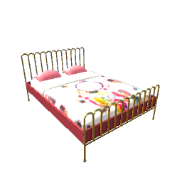 Art Deco Bed- Gold and Pink V3