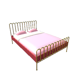 Art Deco Bed- Gold and Pink V4