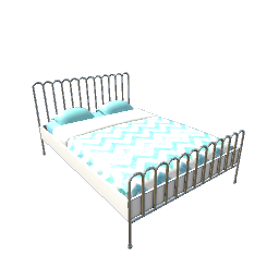 Art Deco Bed- White V6
