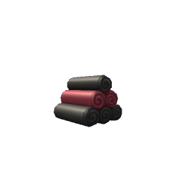 Rolled Towels- Black and Red