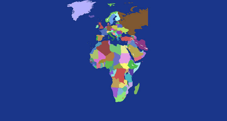 World map but its only africa europe greenland and middle east
