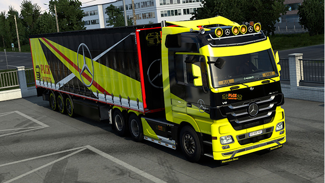 Skin PLCK Logistics Mercedes Truck and Trailer