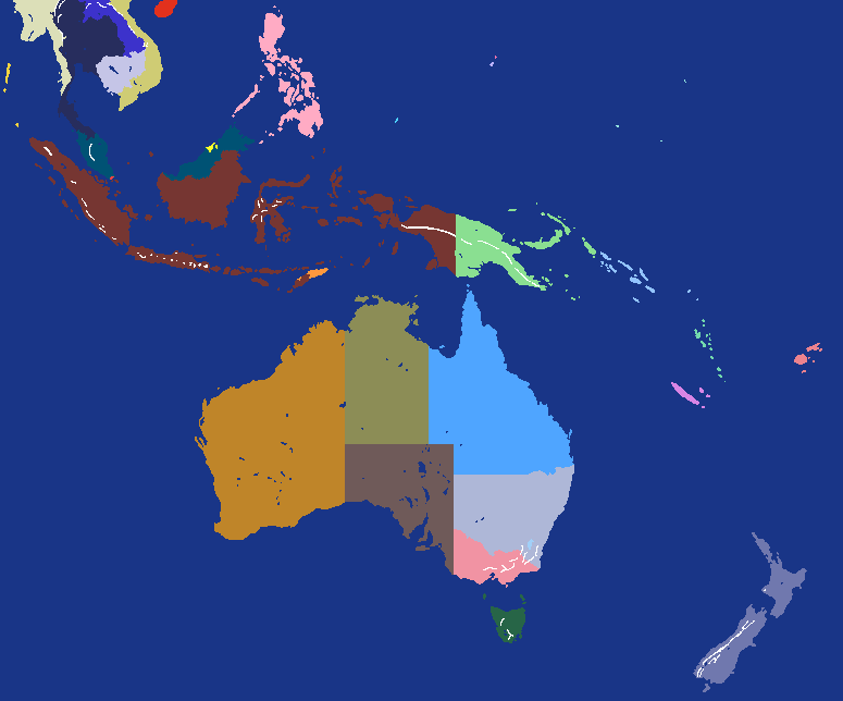 Oceania with split Australia