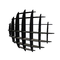 Hanging Shelf Sphere - Black Wood