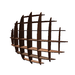 Hanging Shelf Sphere - Chocolate Wood