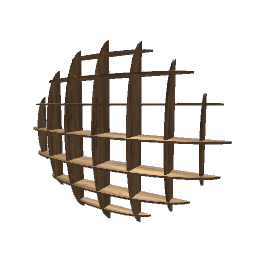 Hanging Shelf Sphere - Walnut Wood