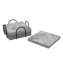 Drink Coasters - White Marble