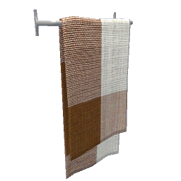 Narrow Wall Hanging Towel Rack - Brown Plaid Short