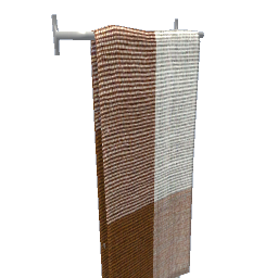 Narrow Wall Hanging Towel Rack - Brown Plaid Long