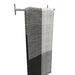Narrow Wall Hanging Towel Rack - Black Plaid Long