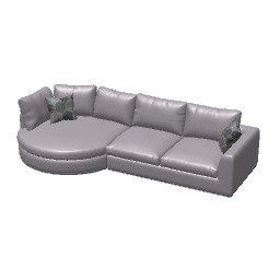 Round Chaise Sectional Sofa - Gray