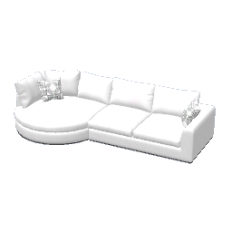 Round Chaise Sectional Sofa - White
