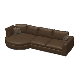 Round Chaise Sectional Sofa - Brown