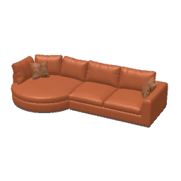 Round Chaise Sectional Sofa - Burnt Orange