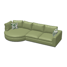 Round Chaise Sectional Sofa - Sage