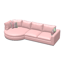 Round Chaise Sectional Sofa - Pink
