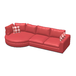Round Chaise Sectional Sofa - Coral