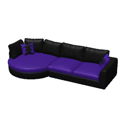 Round Chaise Sectional Sofa - Spooky Bats