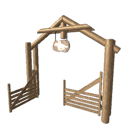 Farm Ranch Wooden Gate - Open