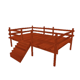 Wooden Deck - Red