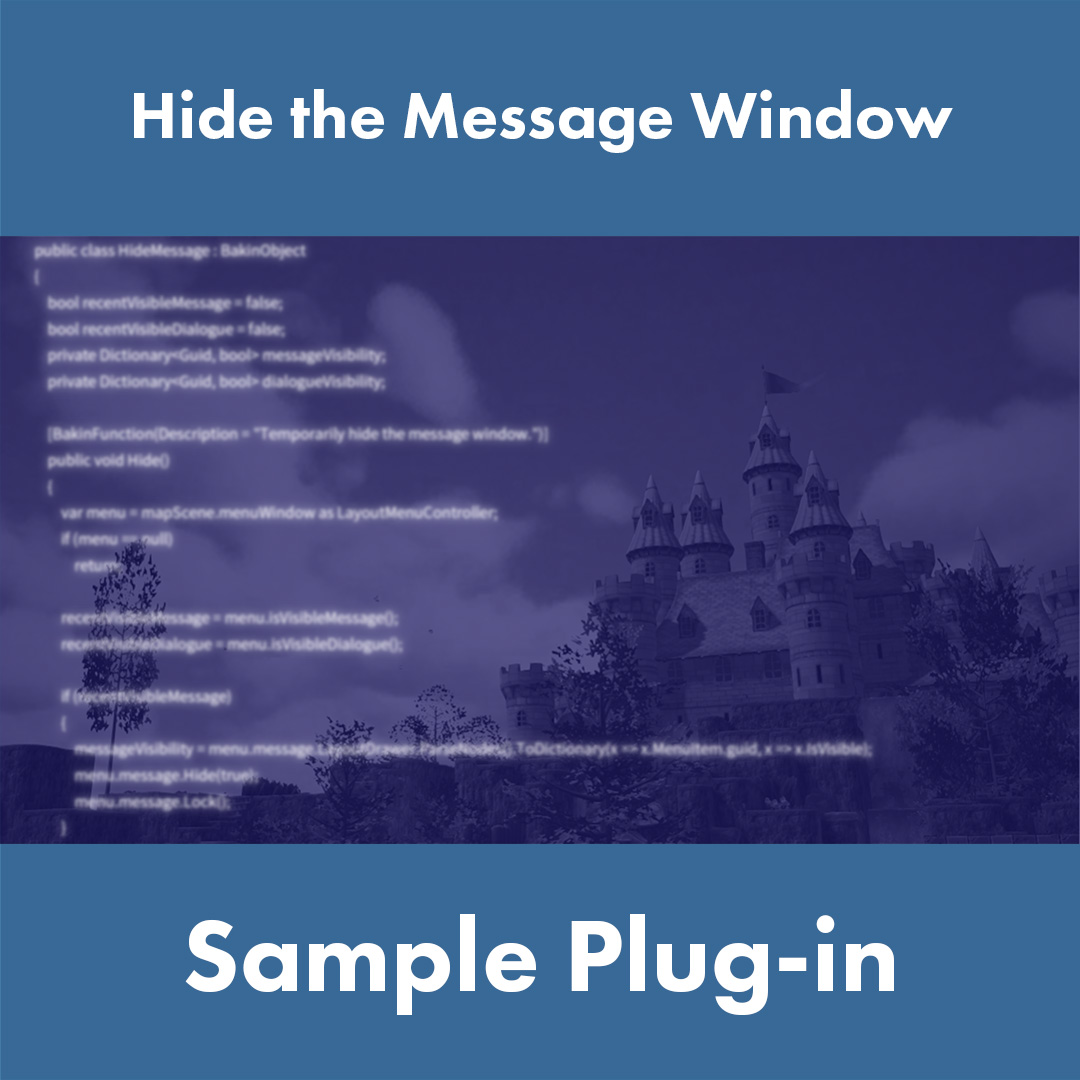 Sample Plug-in: Temporarily Hide the Message Window/メッセージウィンドウを一時的に非表示にする