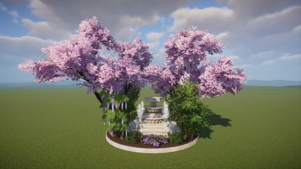 Base - Asia Cherry Tree Statue Fountain Garden