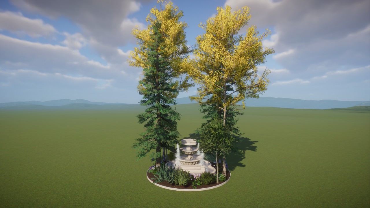 Base - Americas Boreal Taiga Forest Statue Fountain Garden
