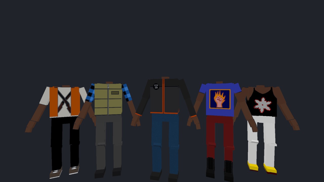 YM's Generic Clothing Pack #1(Dark Skintone)