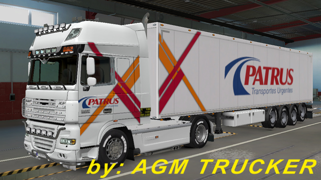 SKIN TRUCK DAF XF 105 E REBOQUE (PATRUS) - CANAL AGM TRUCKER