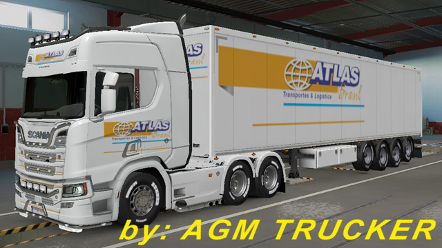 SKIN TRUCK SCANIA R (ATLAS TRANSPORTES E LOGISTICA) - CANAL AGM TRUCKER