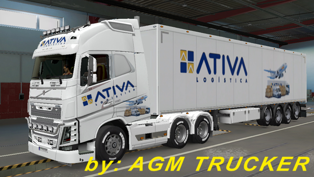 SKIN TRUCK VOLVO FH (ATIVA LOGISTICA) - CANAL AGM TRUCKER