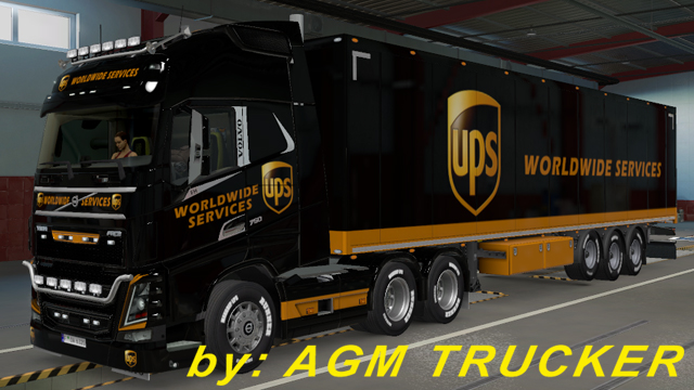 SKIN TRUCK VOLVO FH TODOS CHASSI ATE 8X4 E REBOQUE (UPS) - CANAL AGM TRUCKER