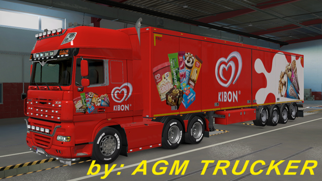 SKIN TRUCK DAF XF 105 E REBOQUE (KIBON) - CANAL AGM TRUCKER