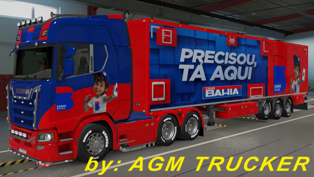 SKIN TRUCK SCANIA S, REBOQUE (CASAS BAHIA) - CANAL AGM TRUCKER