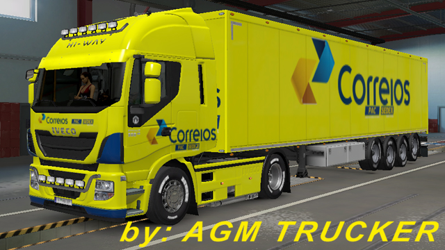 SKIN TRUCK IVECO HI WAY E REBOQUE (CORREIOS) - CANAL AGM TRUCKER