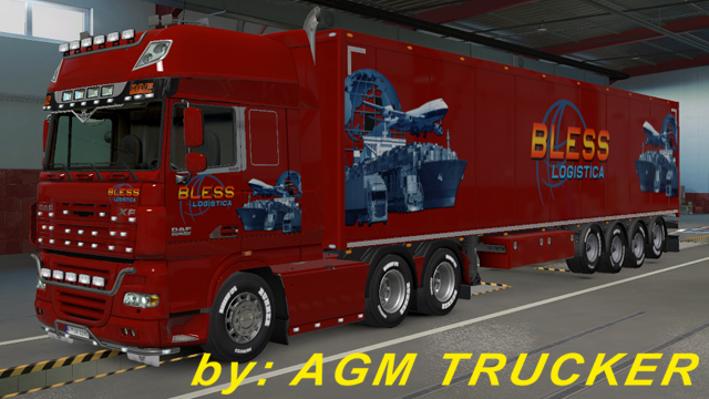 SKIN TRUCK DAF XF 105 E REBOQUE (BLESS LOGISTICA) - CANAL AGM TRUCKER
