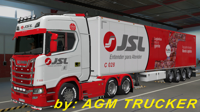 SKIN TRUCK SCANIAS E REBOQUE (JSL LOGISTICA) - CANAL AGM TRUCKER