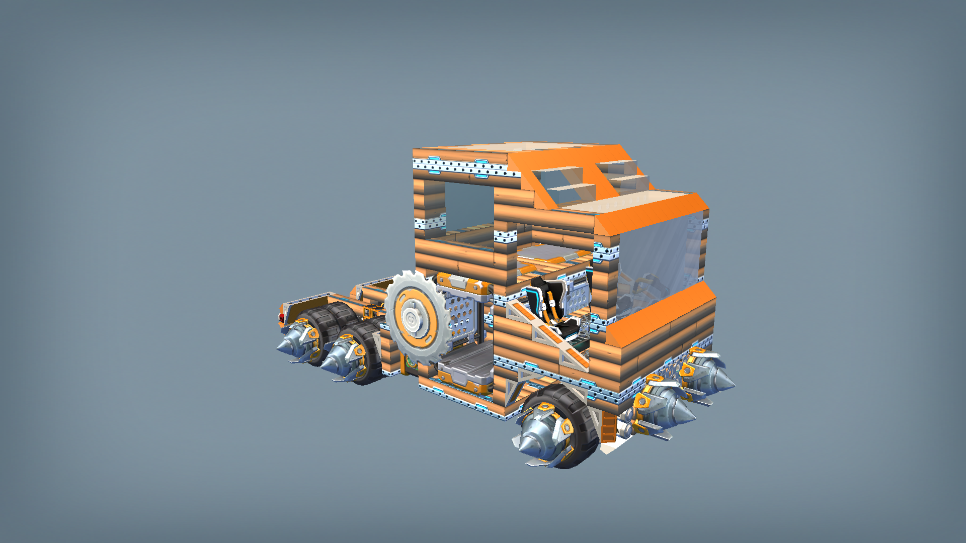 Truck piston engine wheel for survival