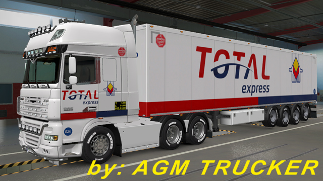 SKIN TRUCK DAF XF 015 E REBOQUE (TOTAL EXPRESS) - CANAL AGM TRUCKER