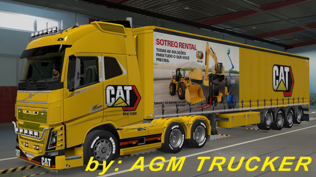 SKIN TRUCK VOLVO FH E REBOQUE (NOVA LOGO CAT) - CANAL AGM TRUCKER
