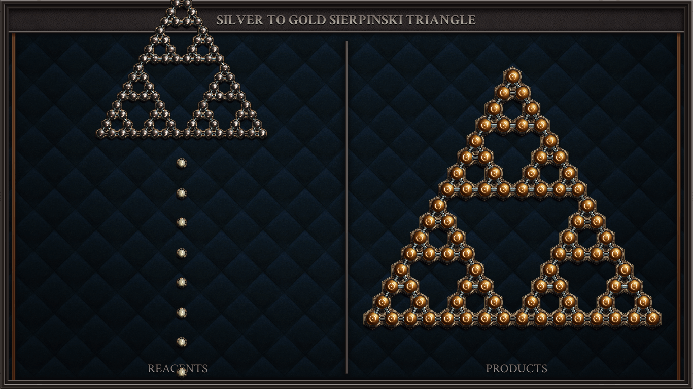 Silver to Gold Sierpinski Triangle