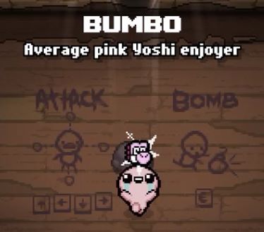 Pink Yoshi over Bumbo