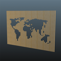 World Map Pine 4.5m x 2.75m