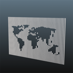 World Map White Oak 4.5m x 2.75m