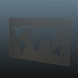 World Map Scrached Metal 4.5m x 2.75m
