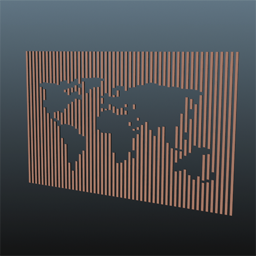 World Map Oxided Copper 4.5m x 2.75m